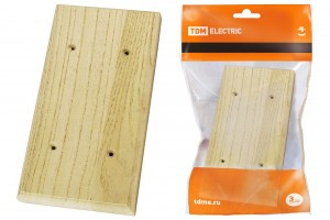 TDM Накладка на бревно под роз./выкл. ОУ деревянная  НБУ 1Пх2 95х195 мм, сосна (6!) SQ1821-0259