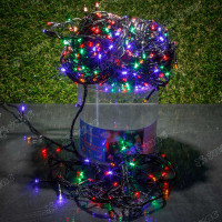 Гирлянда светодиодная ЦВЕТНАЯ/9 метров, 100л,черный провод/