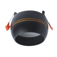 Ecola GX53SP 5375 св-к встр. СПОТ Сфера углублен. Черный матов. с золот.полос.90x52 SR536BECB (10!)