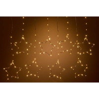 Гирлянда дождь LLN-37-1 8насадок металлических длина 3м СВЕТ ТЕПЛЫЙ БЕЛЫЙ, 8насадок Звезды-15см, Длина вниз-60-80см.(60)