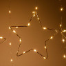 Гирлянда дождь LLN-37-1 8насадок металлических длина 3м СВЕТ ТЕПЛЫЙ БЕЛЫЙ, 8насадок Звезды-15см, Длина вниз-60-80см.(60)
