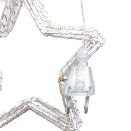 Гирлянда дождь LLN-37-1 8насадок металлических длина 3м СВЕТ ТЕПЛЫЙ БЕЛЫЙ, 8насадок Звезды-15см, Длина вниз-60-80см.(60)