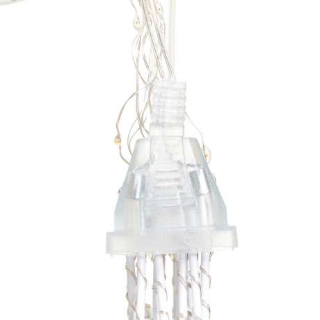 Гирлянда дождь LLN-37-1 8насадок металлических длина 3м СВЕТ ТЕПЛЫЙ БЕЛЫЙ, 8насадок Звезды-15см, Длина вниз-60-80см.(60)