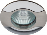 ЭРА KL18 SN/CH св-к встр. 50W MR16 GU5.3 &quot;волна&quot; d80, сатин никель/хром