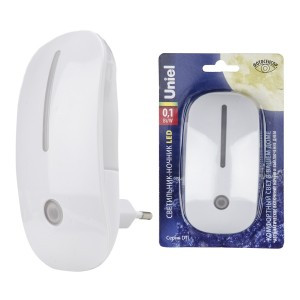 Uniel DTL-318 ночник 1W Сказка, 220V, фотосенсор, пластик, белый, BL