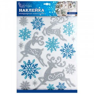 Наклейка новогод. 35*28см, ПВХ, REX4903V Волшебная страна 3182