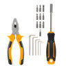 РОКОТ Набор 17 предметов, отвертка под биты, 10 бит, 5 шестигранников, пассатижи 150мм