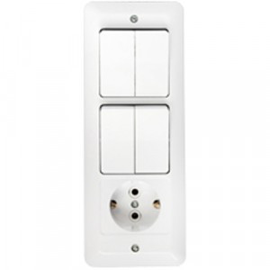 Bylectrica ПАРИТЕТ Блок (роз. 16А+2 кл. выкл. 6А .+ 2 кл. выкл. 6А) СУ бел. 4В-РЦ-704