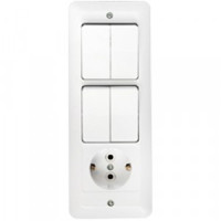 Bylectrica ПАРИТЕТ Блок (роз. 16А+2 кл. выкл. 6А .+ 2 кл. выкл. 6А) СУ бел. 4В-РЦ-704