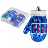 Набор елочных украшений &quot;Варежки&quot; (2шт) цвет синий Волшебная страна