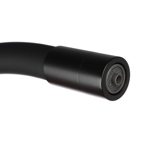 СоюзКран Смеситель для кухни с выводом пит. воды, силиконовый излив, черный, нерж.сталь, SS01-С132