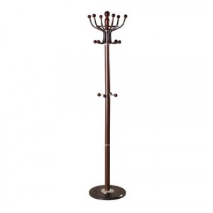 Вешалка-стойка BRABIX CR-282, металл/мрамор, 1,8 м, на диске d=38см, 6 крючков+4 доп., корич. 601745