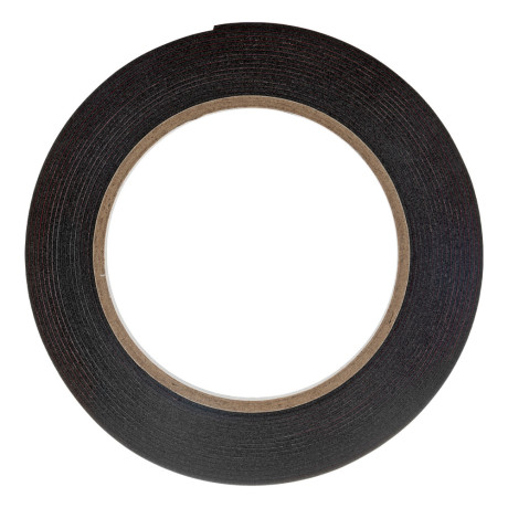 Лента клейкая на вспененной основе, двусторонняя черная усиленная, 12 мм х 5 м Matrix