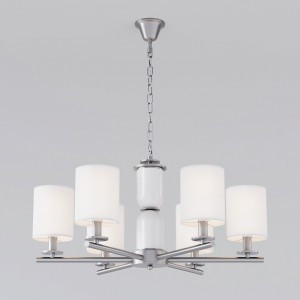 Eurosvet люстра 6x40W E14 670х670х850 металл белый/никель Caprera 60146/6 a063868