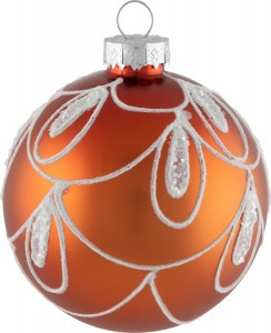 Шар "Бусы" SYBLQA-0523145, 8см, терракотовый (кратность16шт!)(цена за 1шт) Волшебная страна