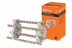 TDM РБ-250 распред. блок (кросс-модуль) на DIN-рейку 4П 250А (4 шины 10xM6+1хM8) SQ0823-0009