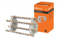 TDM РБ-250 распред. блок (кросс-модуль) на DIN-рейку 4П 250А (4 шины 10xM6+1хM8) SQ0823-0009