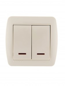 Lezard DEMET выкл. ОУ 2 кл. 10А (инд.) крем (основание PBT, корпус PC) 711-0300-112