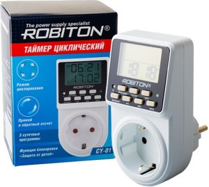 Таймер электронный ROBITON CY-01 циклический, 3 циклические программы, шаг отсчета 1 минута, 18102
