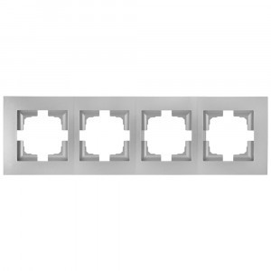 Bylectrica НОВЫЙ СТИЛЬ рамка 4 мест. СУ серебро, (ЮЛИГ.735212.554 серебро)