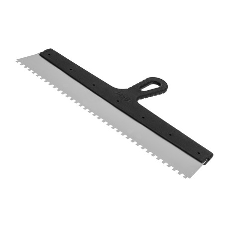 Шпатель из нержавеющей стали, 450 мм, зуб 6 х 6 мм, пластмассовая ручка Сибртех