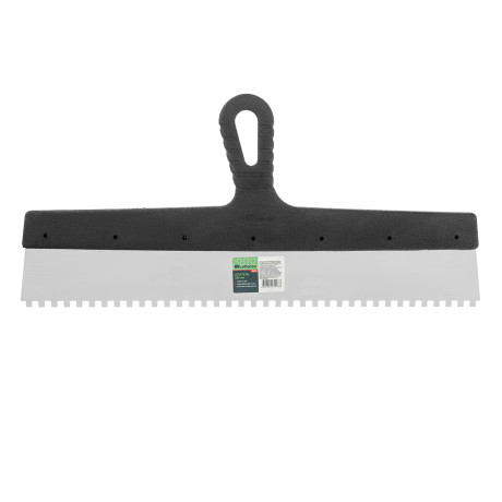 Шпатель из нержавеющей стали, 450 мм, зуб 6 х 6 мм, пластмассовая ручка Сибртех