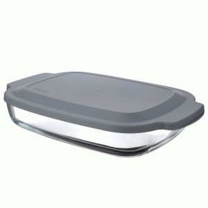 Форма д/запекания прямоуг 3,8л 38,4х25,5х6,5см пласт.крышка, боросилик. стекло TR-66501 Taller