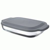 Форма д/запекания прямоуг 3,8л 38,4х25,5х6,5см пласт.крышка, боросилик. стекло TR-66501 Taller