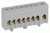 ЭРА шина L фаза ШНИ-6х9-8-Д-Серый 8 отв. в изол. корпусе на DIN-рейку (уп.10шт, цена за шт) 62890