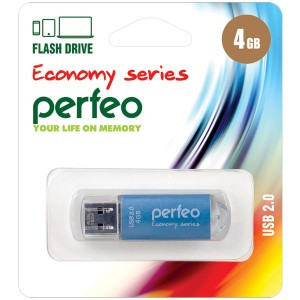 Флэш-диск USB 4GB Perfeo E01 Blue economy series