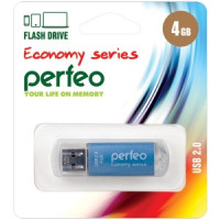 Флэш-диск USB 4GB Perfeo E01 Blue economy series