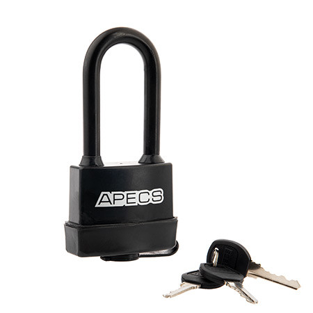 Замок вис PDR-50-70-L Apecs длинная дужка (влагозащищенный в резине) \6 (24)