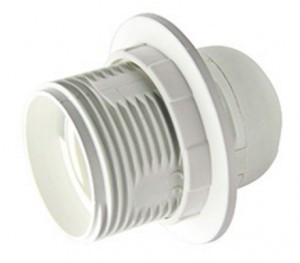 Volsten Патрон E27 пластиковый люстровый с кольцом, белый, V03-P-WR-E27