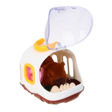 ИГРОЛЕНД Питомец интерактивный в переноске, 2хАА, ABS, полиэстер, 17,5х24х22 см