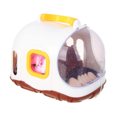 ИГРОЛЕНД Питомец интерактивный в переноске, 2хАА, ABS, полиэстер, 17,5х24х22 см