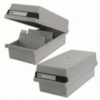 Картотека пласт. HAN (Германия) А6 с крышкой горизонтал. на 1300 карточек 148*105мм, серая НА956/11