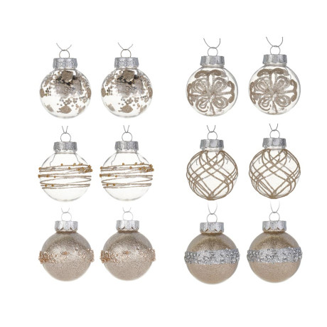 СНОУ БУМ Набор шаров 6 см, 6 шт, шампань, 2 вида, 26-178