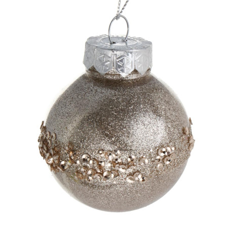 СНОУ БУМ Набор шаров 6 см, 6 шт, шампань, 2 вида, 26-178