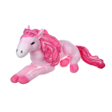 СНОУ БУМ Мягкий сувенир Лошадка розовая 20x30x10 см, полиэстер