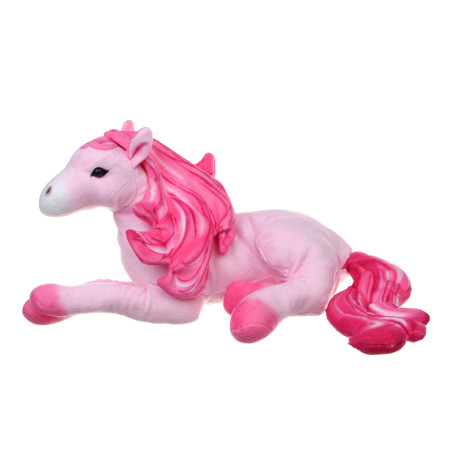 СНОУ БУМ Мягкий сувенир Лошадка розовая 20x30x10 см, полиэстер