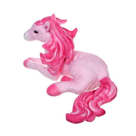 СНОУ БУМ Мягкий сувенир Лошадка розовая 20x30x10 см, полиэстер