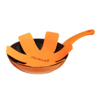 РЫЖИЙ Сковорода литая d24см, антипригарное покрытие Мрамор, индукция