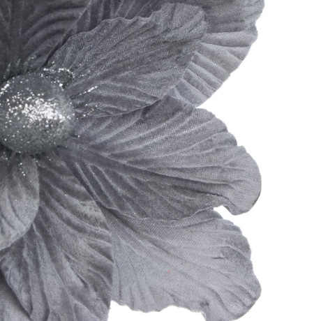 СНОУ БУМ Цветок Магнолия на клипсе 22 см, металл, полиэстер, глиттер, цвета в ассортименте, 3 цвета