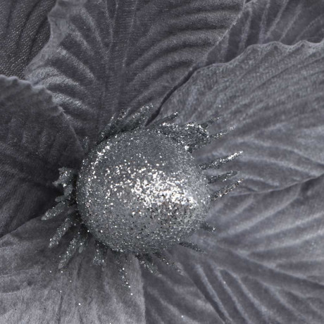 СНОУ БУМ Цветок Магнолия на клипсе 22 см, металл, полиэстер, глиттер, цвета в ассортименте, 3 цвета