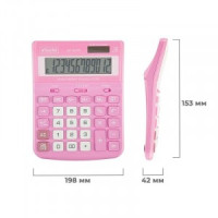 Калькулятор настольный ПОЛНОРАЗМЕРНЫЙ Attache AF-447R,12р,дв.пит,розов Арт.1779803