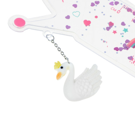 ЦАРЕВНА ЛЕБЕДЬ Линейка 12см гибкая, фигурная, цветной принт, брелок в форме лебедя