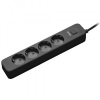 Perfeo Сетевой фильтр (удл.) POWER STREAM ПВС 3х0.8 4роз. 2м черный 2500Вт 3 USB C3956