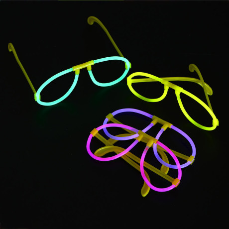 Неоновые очки, ширина очков 15см, пластик, 4 цвета