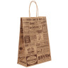 Пакет подарочный с кручеными ручками крафт 24x10,5x32см, "Газета", в ассортименте