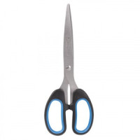 Ножницы BRAUBERG "Classic+", 205 мм, классической формы, рез. вставки, черно-синие, 236449